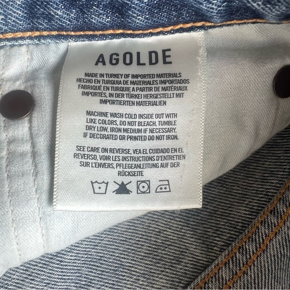 Agolde Womens Reese Blue Denim Cut Off Shorts Button Fly 100% Cotton Size 31 - Picture 8 of 10